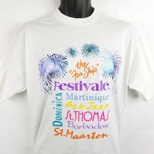 NWT Vintage Festivale Cruise T Shirt Jerzees Large